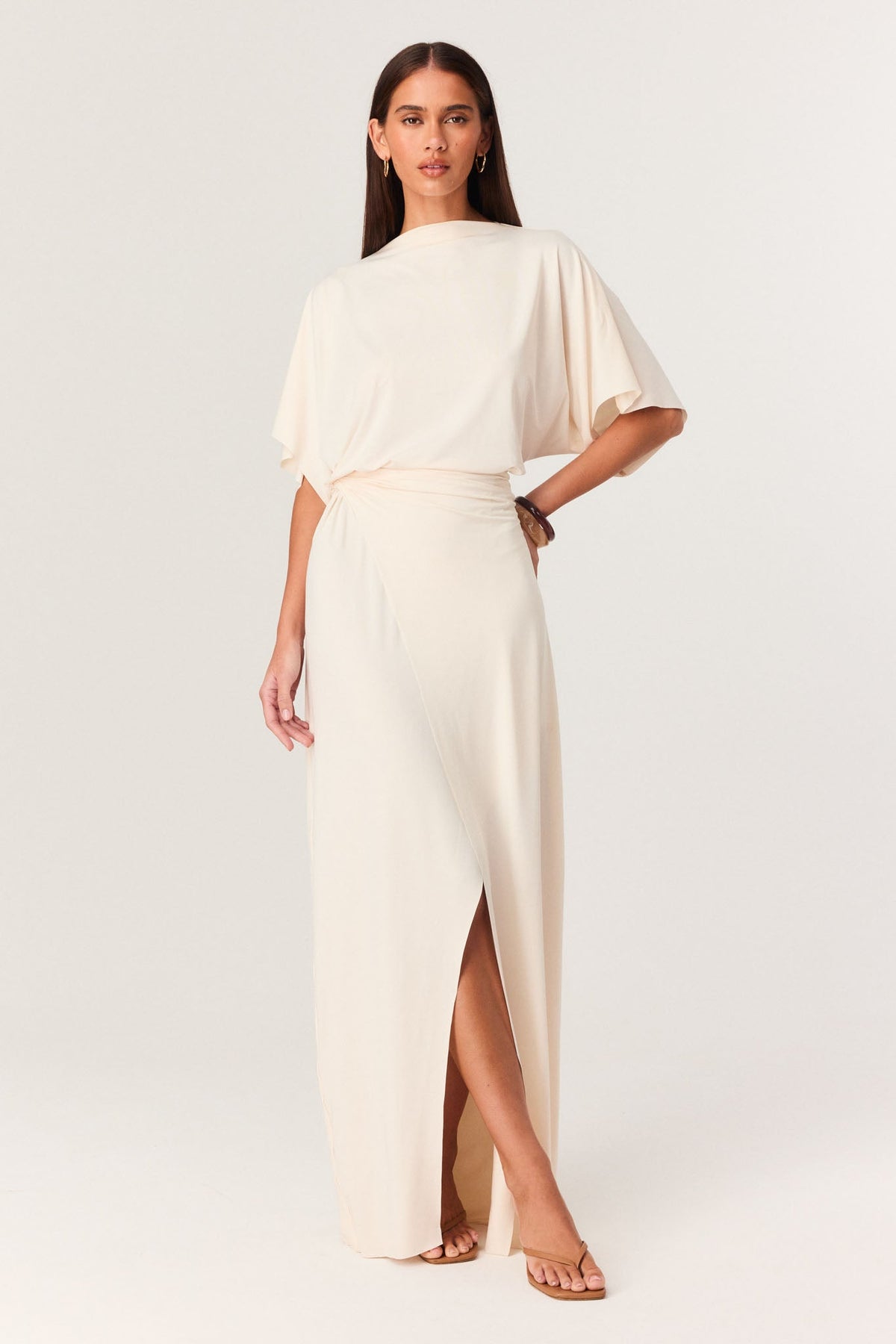 Image of Dresses. Productname: SNDYS CORA MAXI DRESS in Vanilla colour by brand - SNDYS