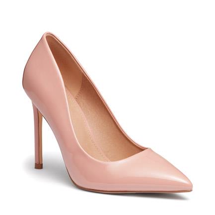 Image of Shoes. Product name - Indya Women's Court High Heel NUDE PATENT Novo Court in Nude Patent colour by brand - NOVO