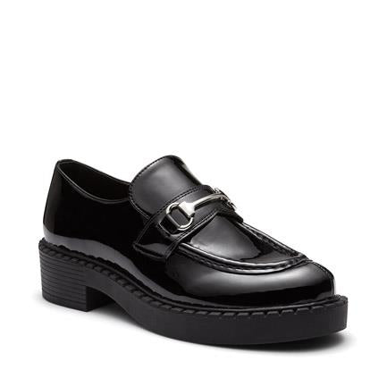 Image of Flats. Product name - Elias Women's Casual Flat Closed Black Patent Novo Casual in Black Patent colour by brand - NOVO