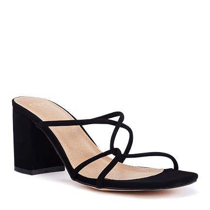 Image of Sandals. Product name - Nia Women's Strappy High Heel BLACK Novo Sandals in Black colour by brand - NOVO