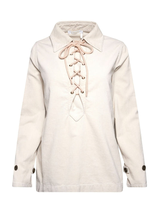 Image of a model wearing Outerwear. Productname: CHLOE Veste Jacket in Beige colour by brand - CHLOE