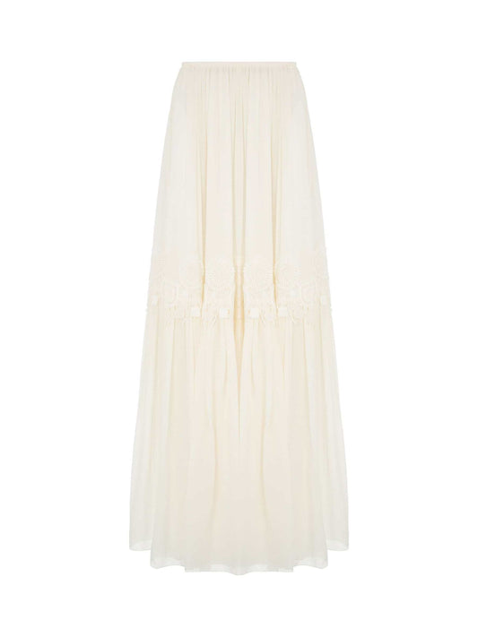 Image of a model wearing Skirts. Productname: CHLOE Jupe Skirt in WHITE colour by brand - CHLOE