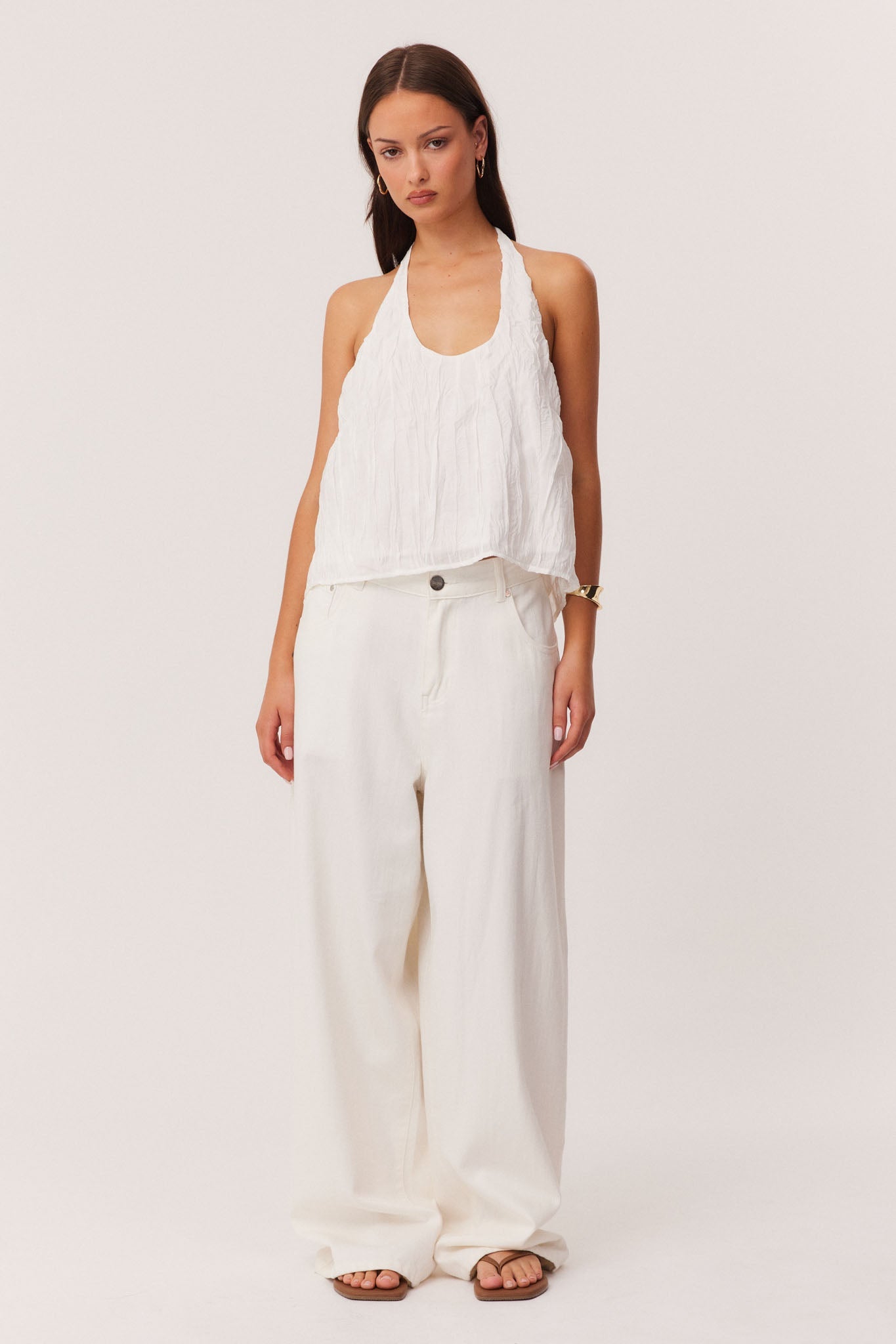SNDYS BRANDI CRINKLE TOP (White)
