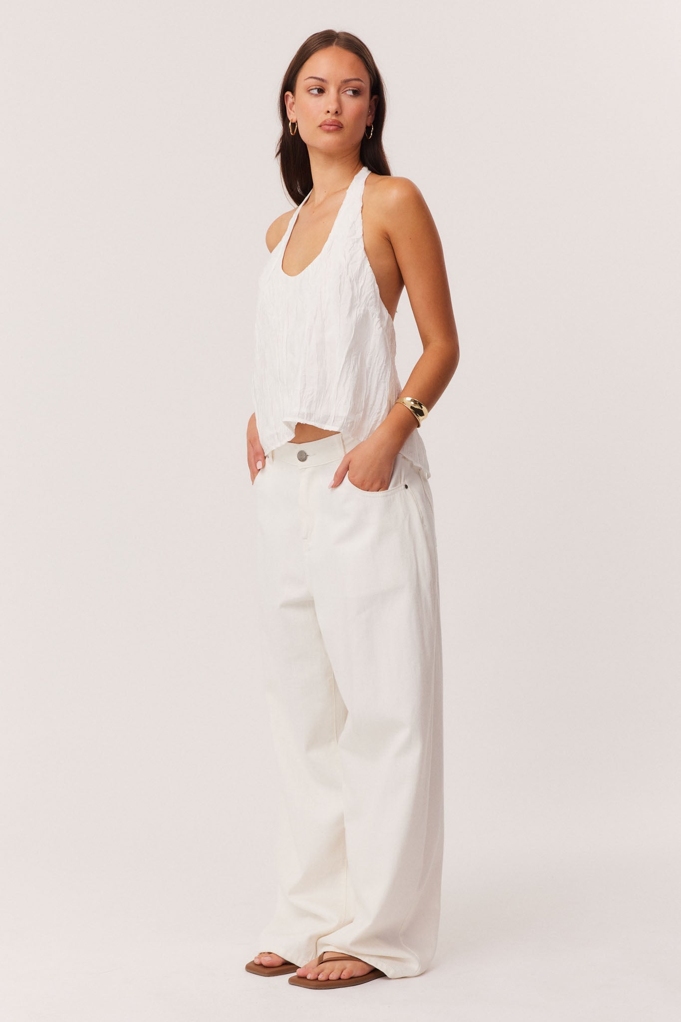SNDYS BRANDI CRINKLE TOP (White)