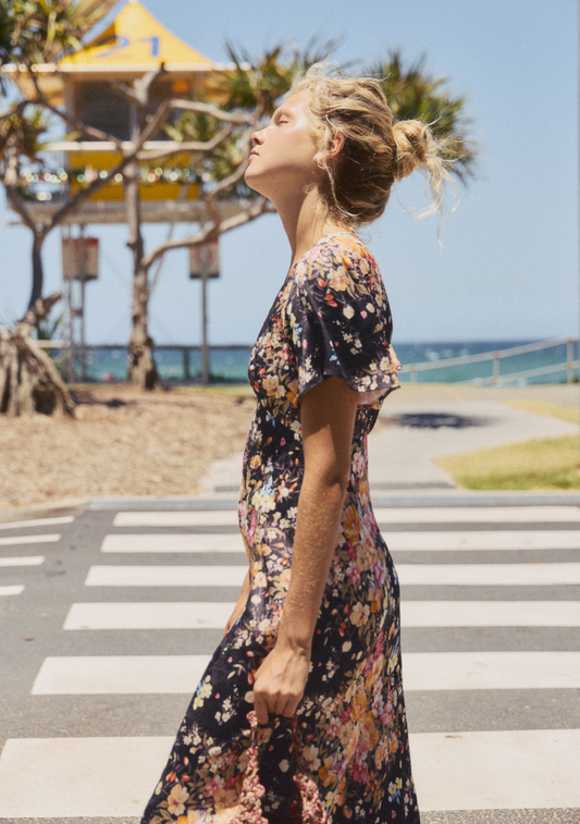 Auguste The Label Calais Midi Dress (Black)