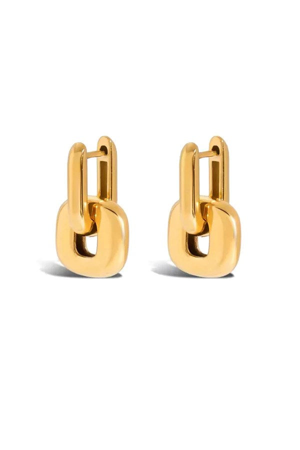 Image of Jewelry. Product name - Solid Square Hoops in Gold colour by brand - Betty Basics