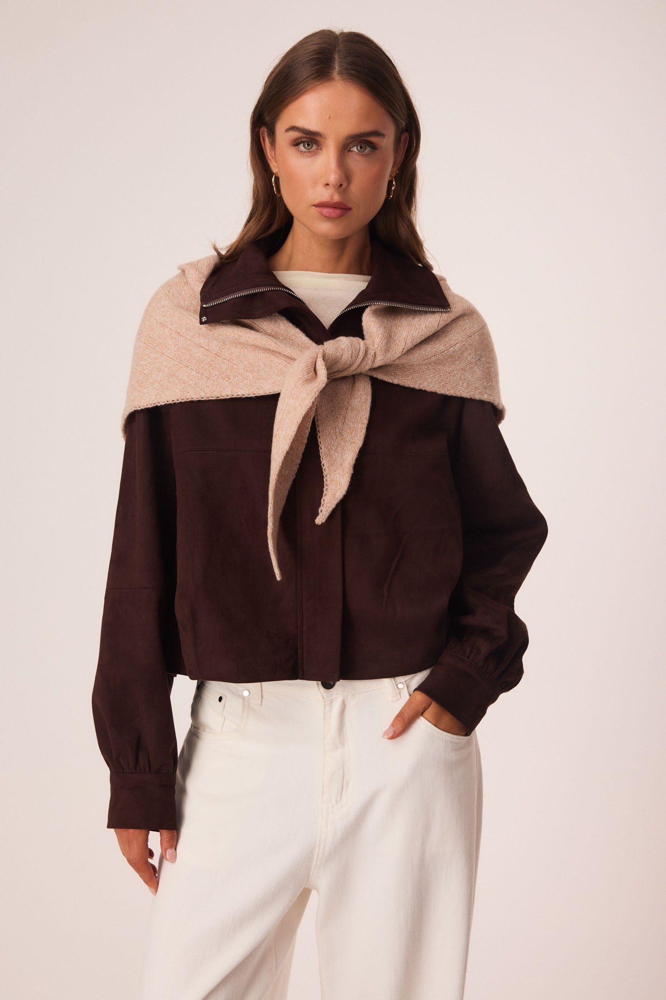 Image of Scarves & Shawls. Productname: SNDYS ZURI SCARF in Beige Marl colour by brand - SNDYS