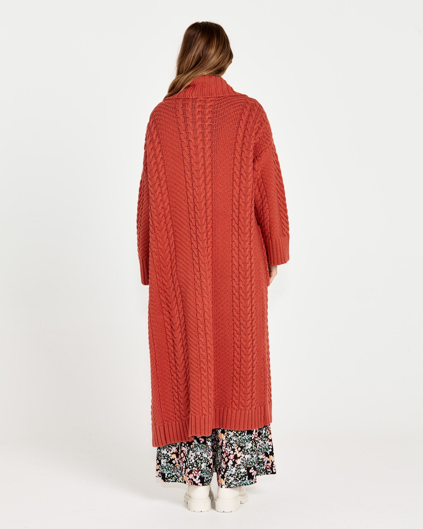 Sass Clothing Jacinta Oversized Cable Knit Cardi (Rosewood)
