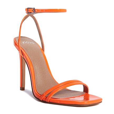 Image of Sandals. Product name - Mckenna Women's Strappy High Heel ORANGE Novo Sandals in Orange colour by brand - NOVO