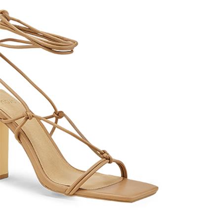 Image of Sandals. Product name - Ziva Women's Strappy High Heel TAN Novo Sandals in Tan colour by brand - NOVO