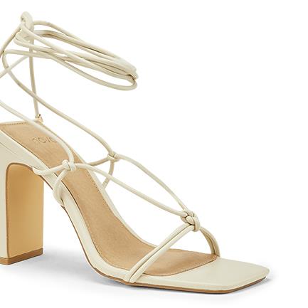 Image of Sandals. Product name - Ziva Women's Strappy High Heel CREAM Novo Sandals in Cream colour by brand - NOVO