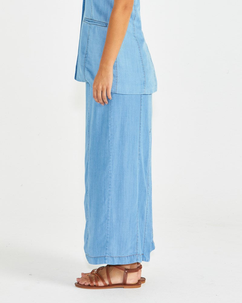 Sass Clothing Seville Maxi Skirt (Chambray)