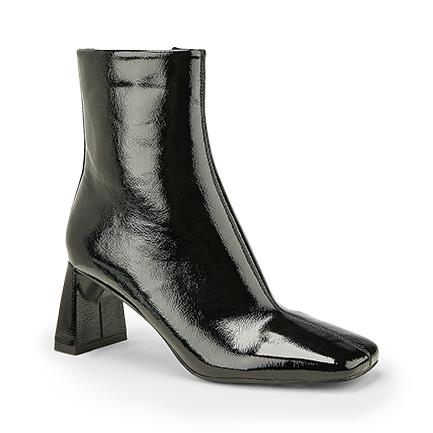 Image of Boots. Product name - Dottie Women's Boot Low-Mid Heel Black Patent Novo Boots in Black Patent colour by brand - NOVO