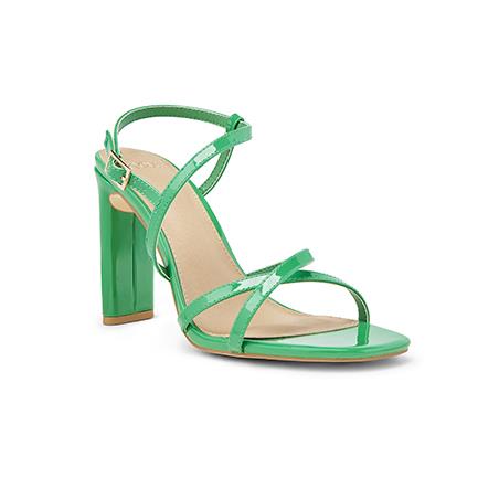 Image of Sandals. Product name - Moon Women's Strappy High Heel GREEN Novo Sandals in Green colour by brand - NOVO