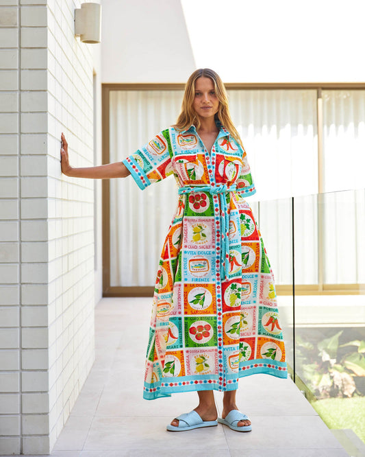 Image of Dresses. Productname: Walnut Melbourne Cannes Dress in Ciao Sicily colour by brand - Walnut Melbourne