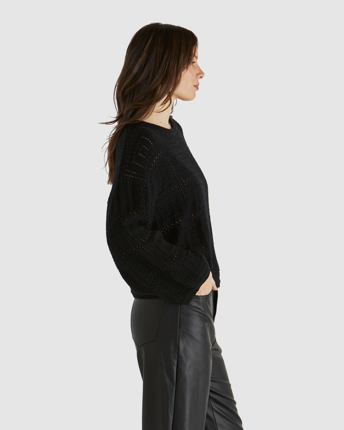 Sass Clothing Marcello Crochet Top (Black)