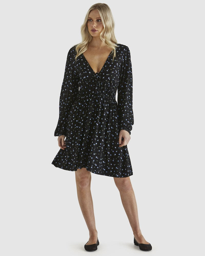 Image of Dresses. Product name - Lauretta Dress Black Ditsy in Black Ditsy colour by brand - Sass Clothing