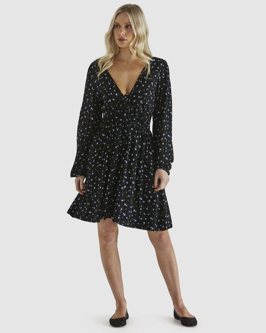 Image of Dresses. Product name - Lauretta Dress Black Ditsy in Black Ditsy colour by brand - Sass Clothing