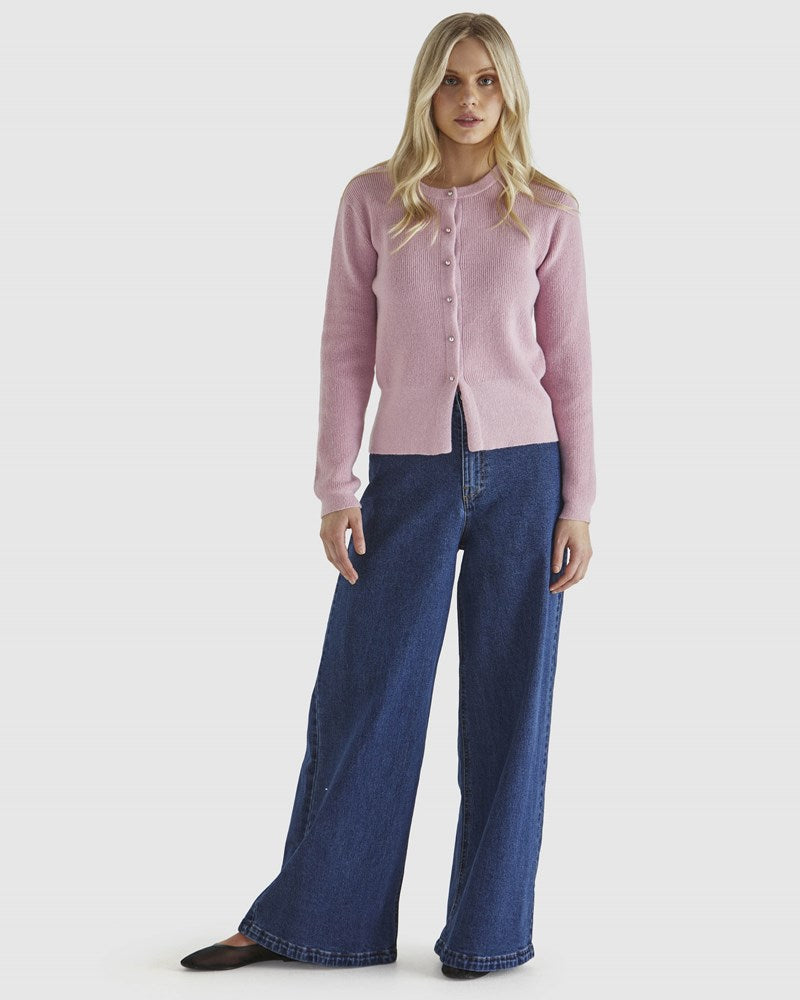 Sass Clothing Jagger Button Cardi (Pink)