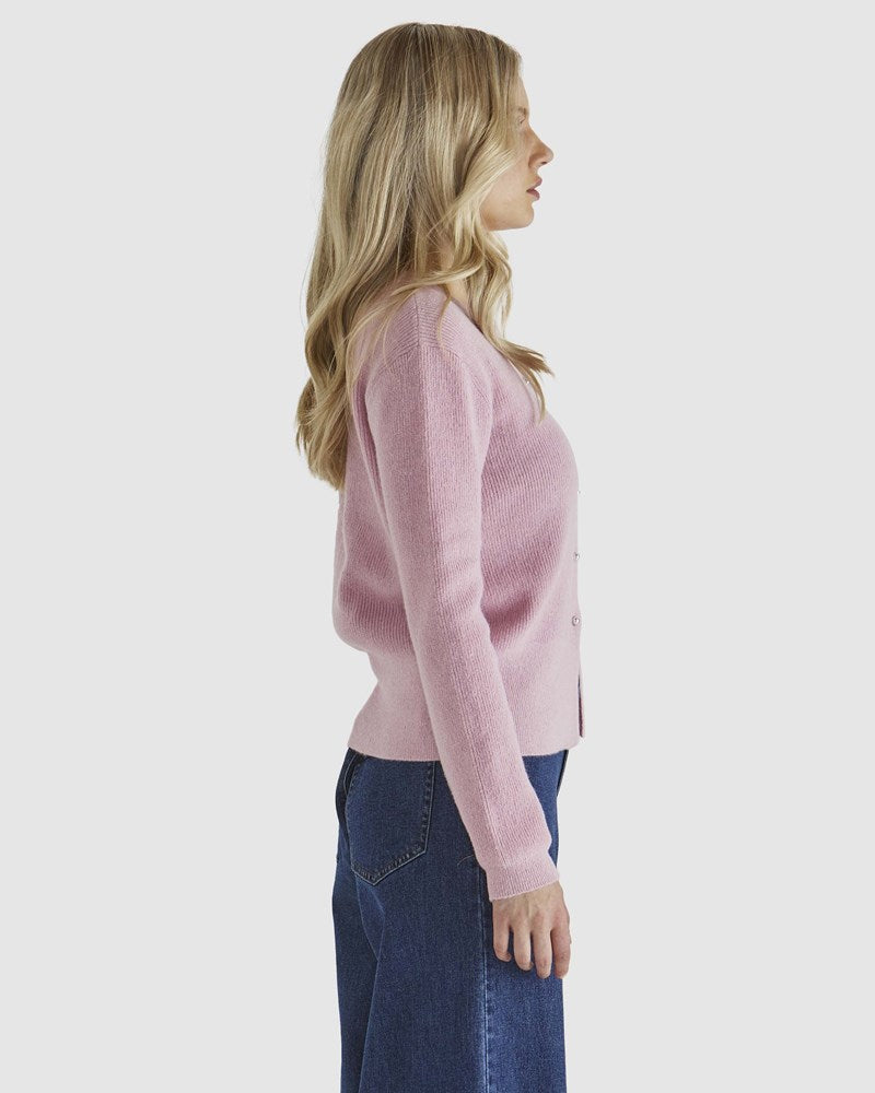 Sass Clothing Jagger Button Cardi (Pink)