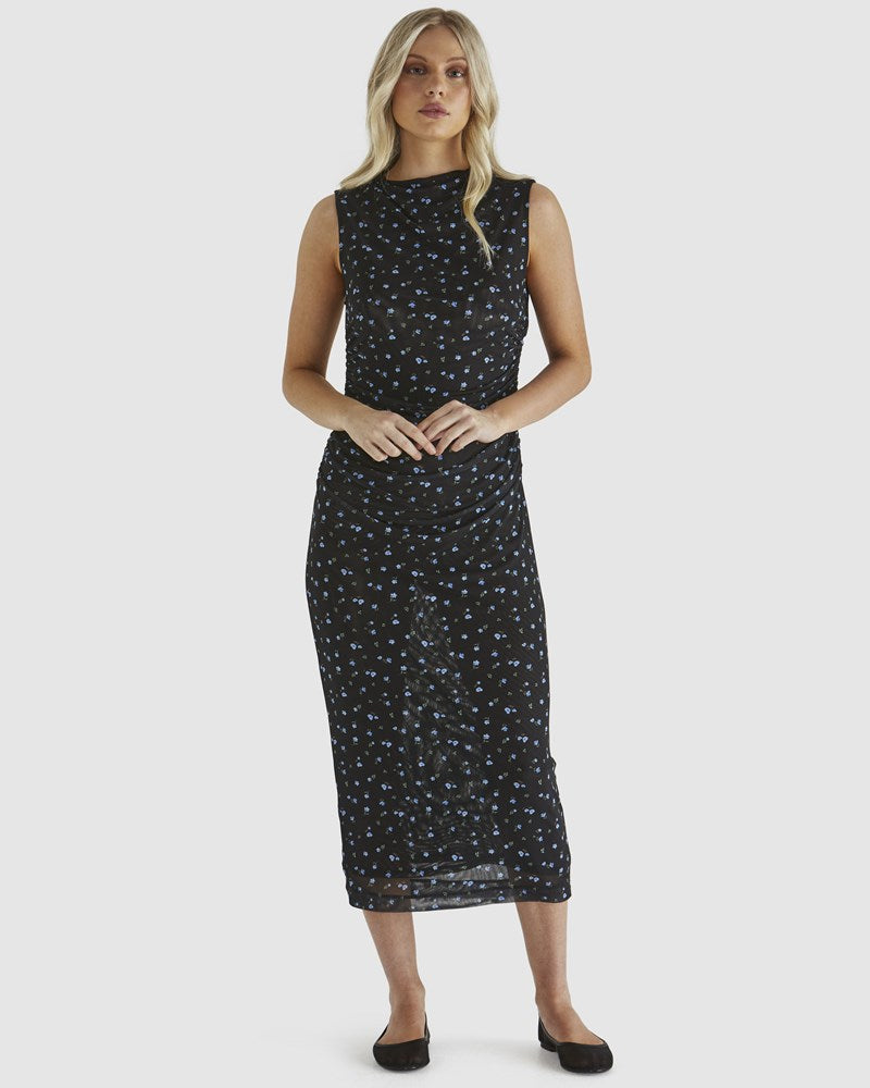 Sass Clothing Lauretta Mesh Dress (Black Ditsy)
