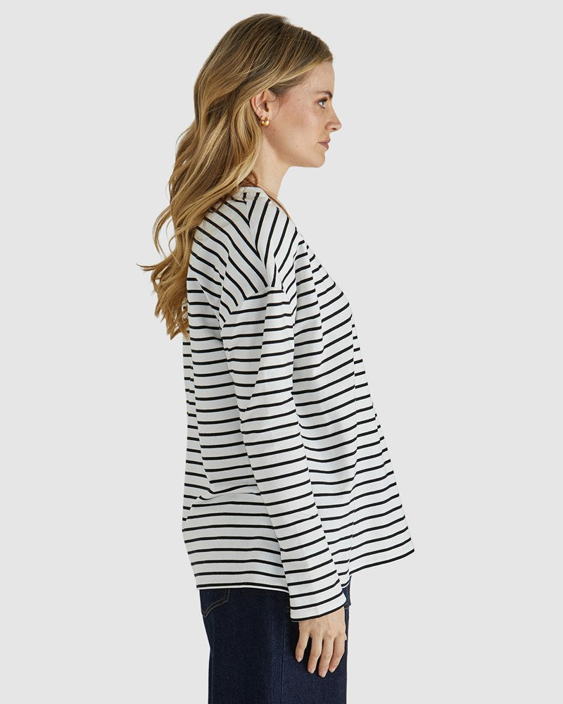 Sass Clothing Alma Top (White/Black)