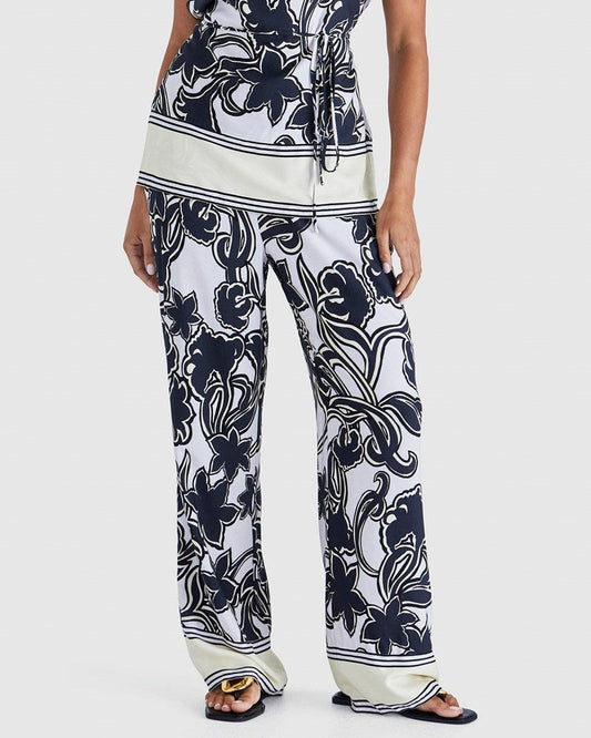 Image of a model wearing Pants. Product name - Esme Pant Imprint Floral in Imprint Floral colour by brand - Sass Clothing
