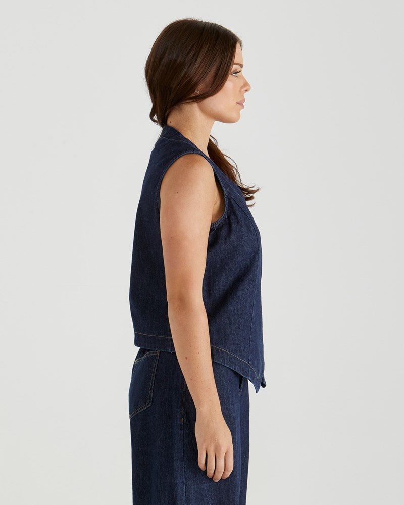 Sass Clothing Myla Vest (Dark Rinse)