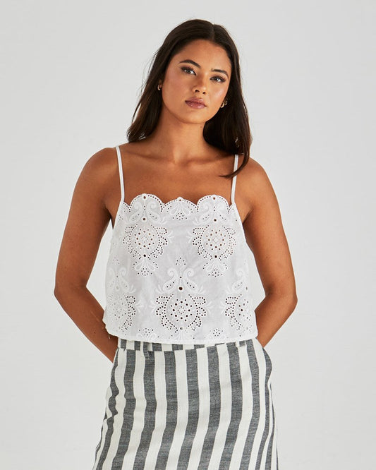 Image of Coats & Jackets. Product name - Ani Cami White in White colour by brand - Sass Clothing
