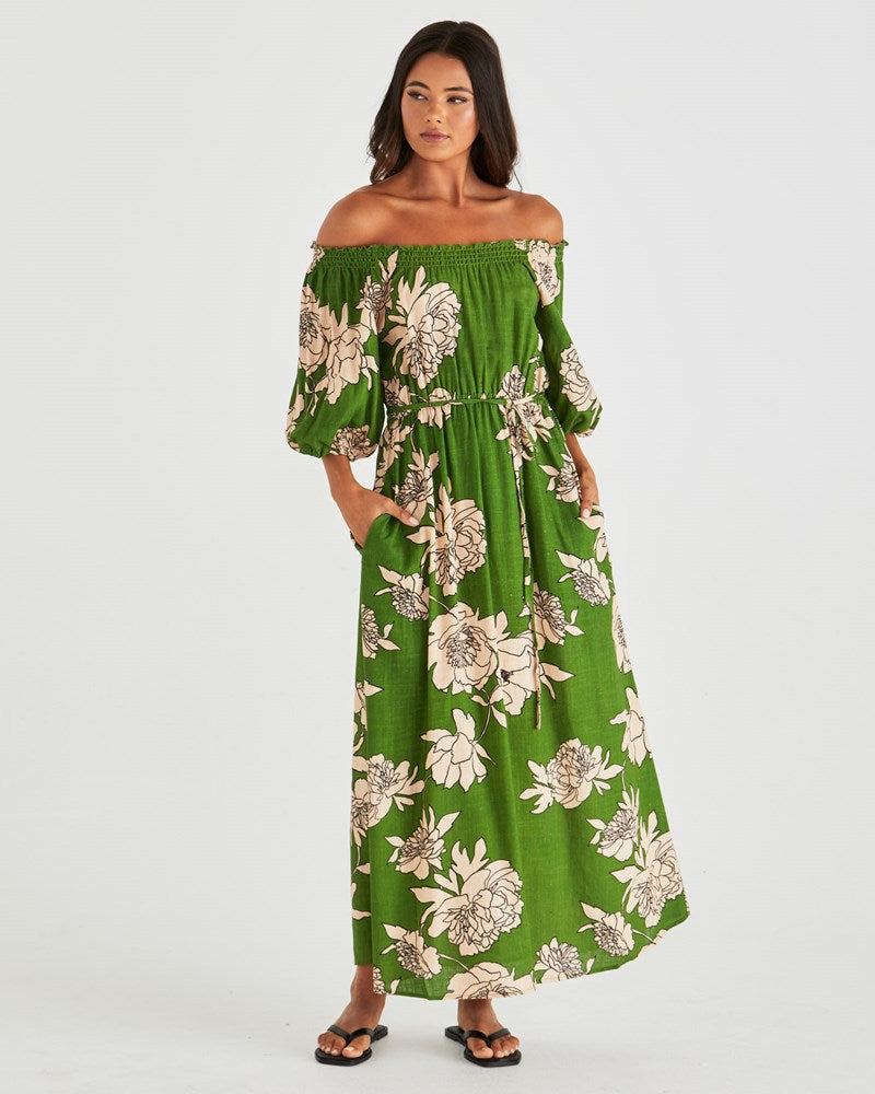 Sass Clothing Antonie Off Shoulder Dress (Moonflower)