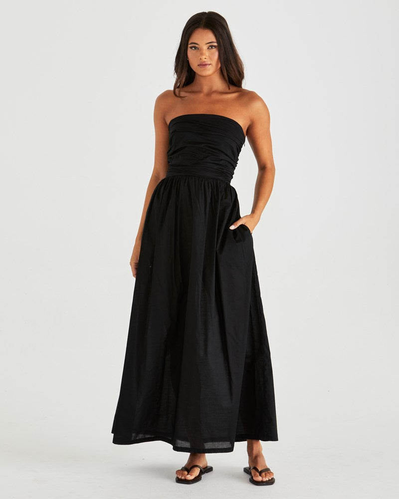 Image of Dresses. Product name - Mina Strapless Dress Black in Black colour by brand - Sass Clothing
