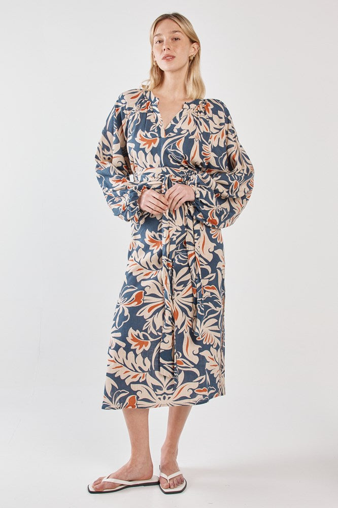 Sass Clothing Jana Obi Belt Dress (Wild Orchid)