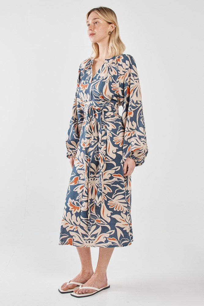 Sass Clothing Jana Obi Belt Dress (Wild Orchid)