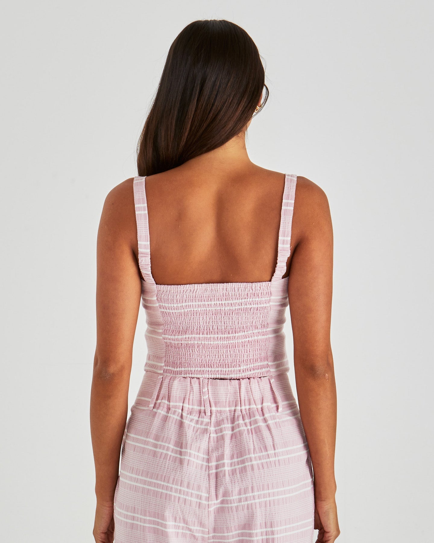 Sass Clothing Lea Crop Top (Pink Stripe)