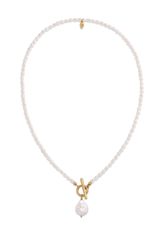 Image of Accessories. Productname: Auguste The Label Isla Pearl Necklace in Print colour by brand - Auguste The Label