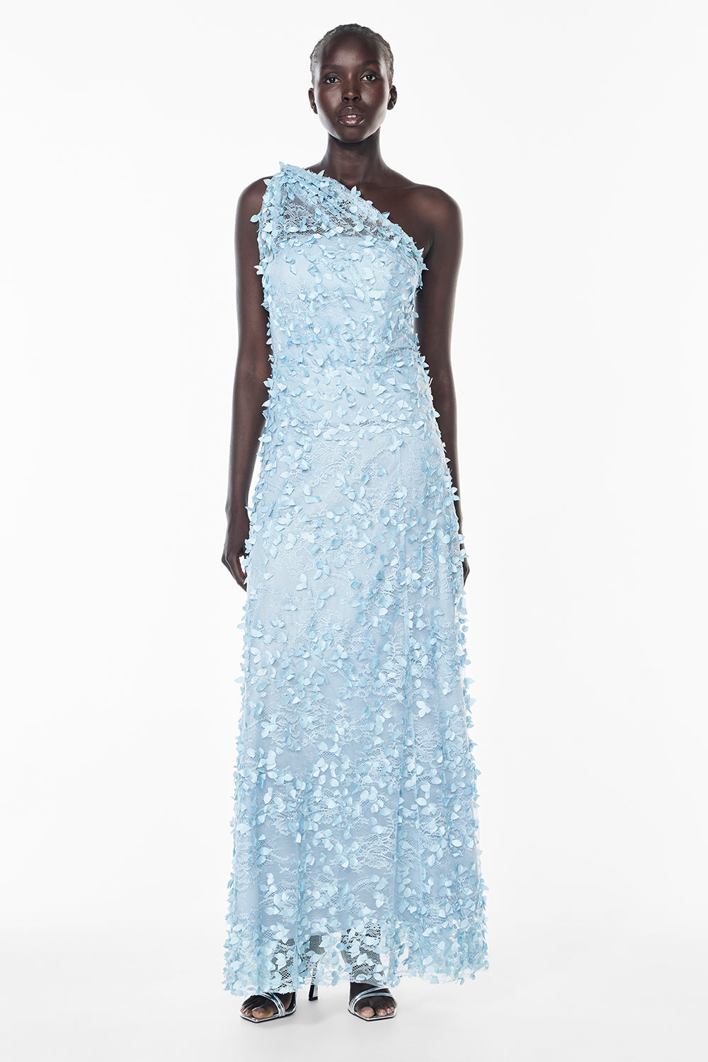 Enchantment One Shoulder Dress (Dove Blue)