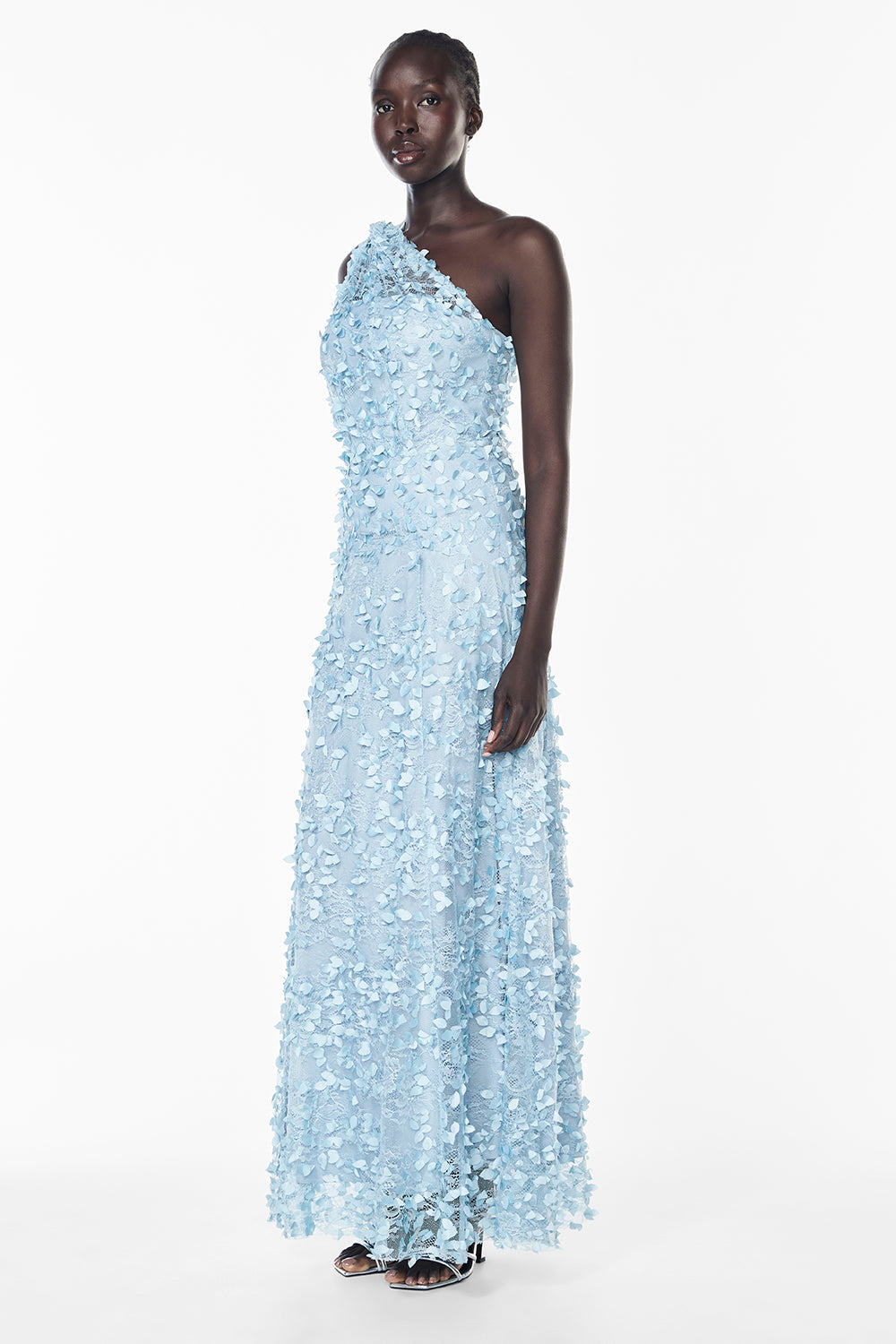 Enchantment One Shoulder Dress (Dove Blue)