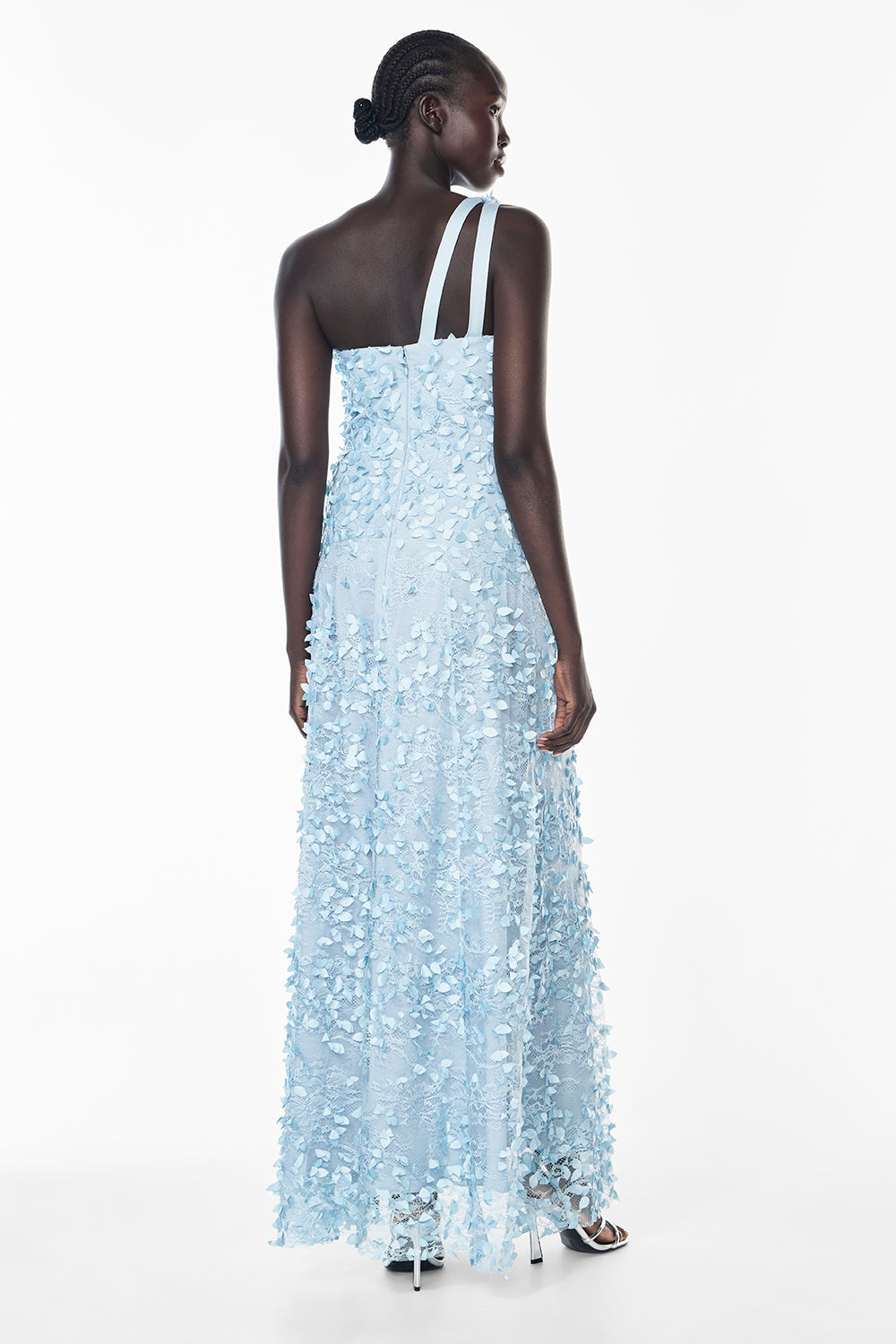 Enchantment One Shoulder Dress (Dove Blue)