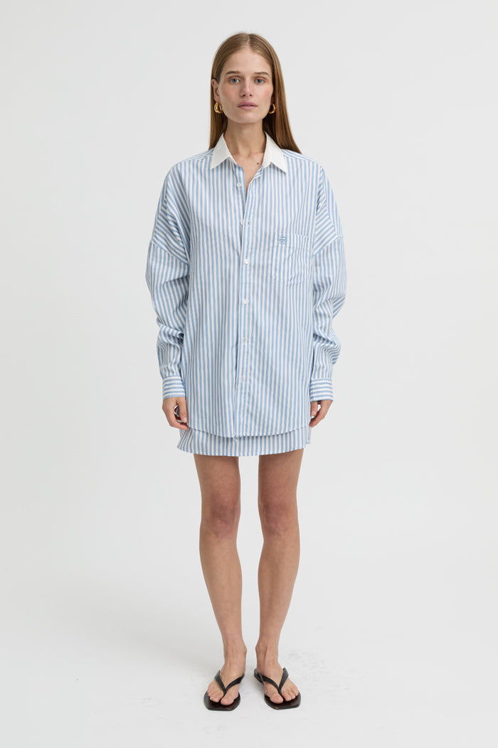 Image of Shirts. Product name - Calypso Shirt Blue in Blue colour by brand - Blanca Studio