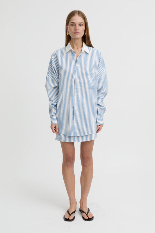 Image of Shirts. Product name - Calypso Shirt Blue in Blue colour by brand - Blanca Studio