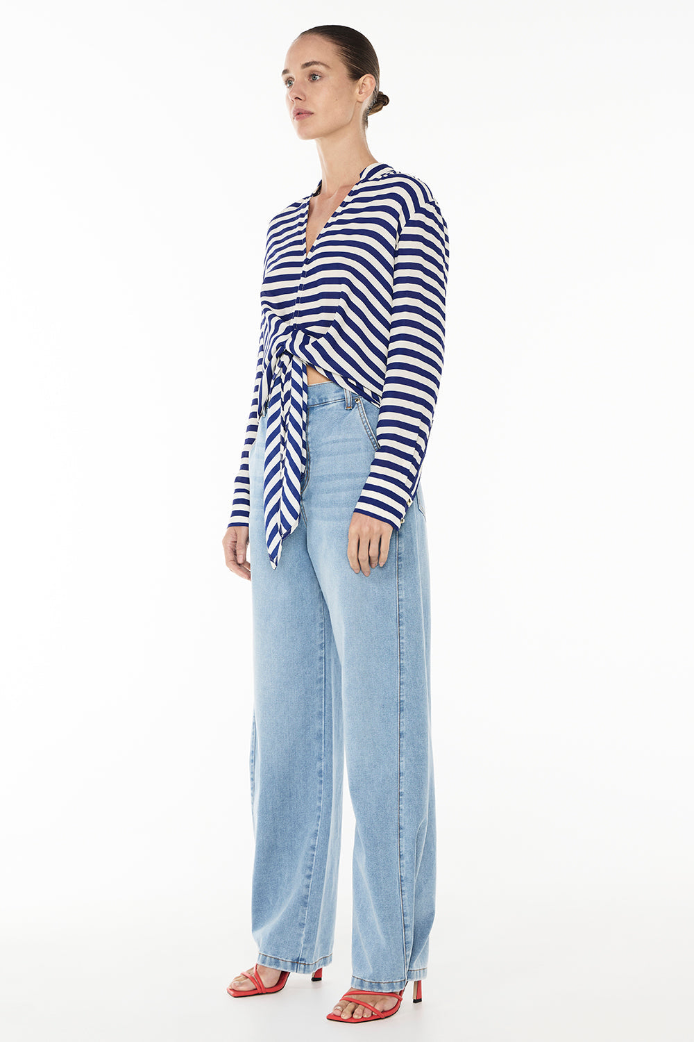 Riviera Stripe Blouse (Blue/White)