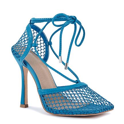 Image of Shoes. Product name - Zebu Women's Court High Heel BLUE Novo Court in Blue colour by brand - NOVO