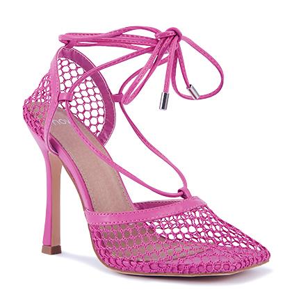 Image of Shoes. Product name - Zebu Women's Court High Heel Magenta Novo Court in Magenta colour by brand - NOVO