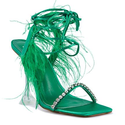 Image of Sandals. Product name - Zemu Women's Fast Fashion GREEN Novo Sandals in Green colour by brand - NOVO