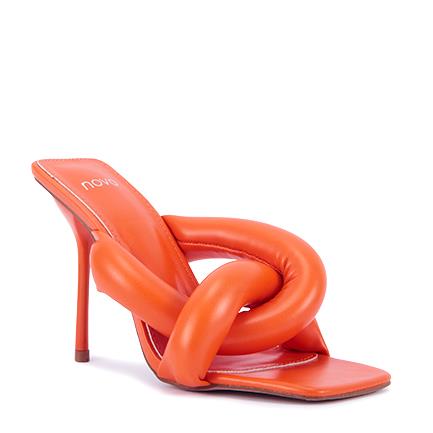 Image of Sandals. Product name - Zeddy Women's Fast Fashion PAPAYA Novo Sandals in Papaya colour by brand - NOVO