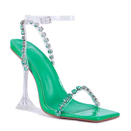 Image of Sandals. Product name - Zaky Women's Fast Fashion GREEN Novo Sandals in Green colour by brand - NOVO