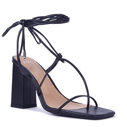Image of Sandals. Product name - Missie Women's Strappy High Heel BLACK Novo Sandals in Black colour by brand - NOVO