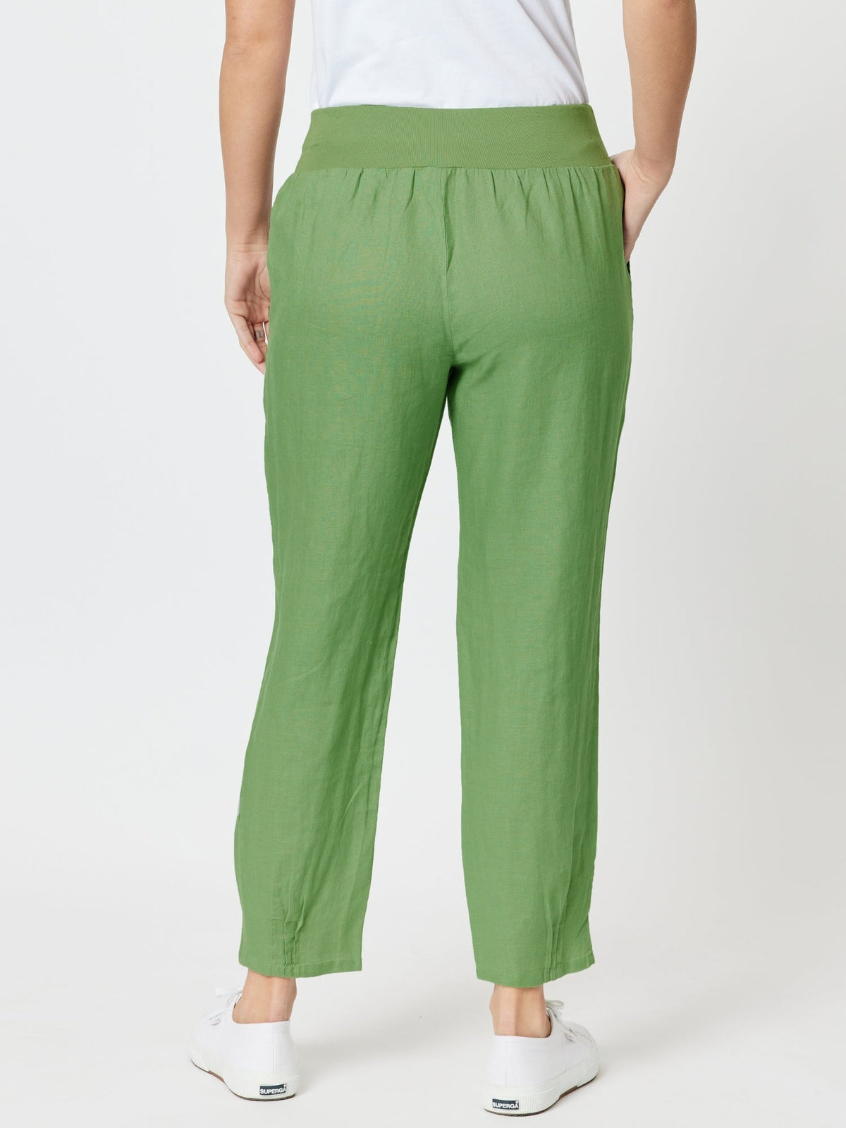 Gordon Smith Sarah Linen Pleat Hem Pant (Fern)