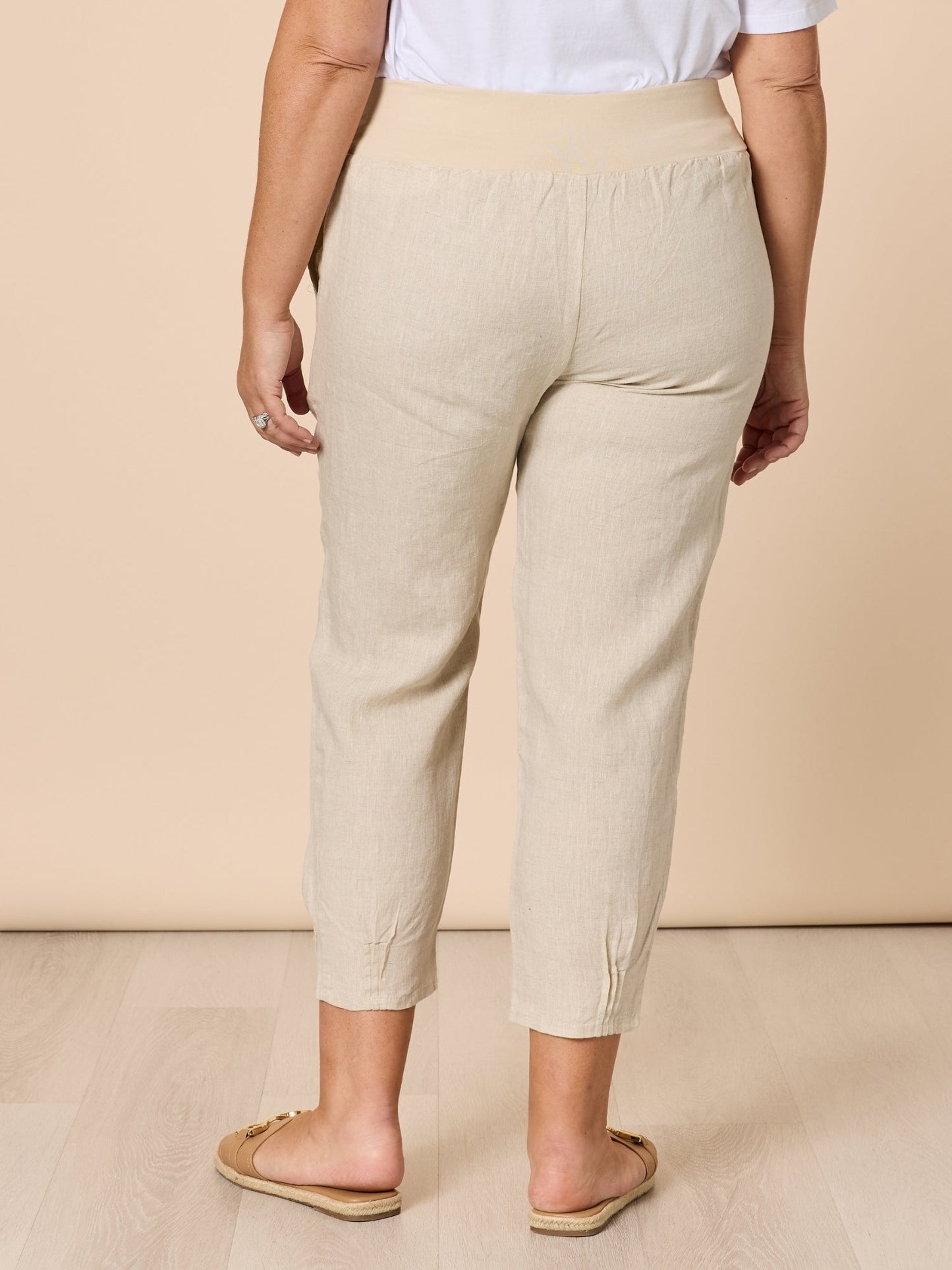 Gordon Smith Sarah Linen Pleat Hem Pant (Natural)