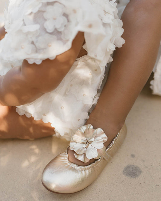Image of Shoes. Productname: Walnut Melbourne Daisy Ballet in Soft Gold colour by brand - Walnut Melbourne